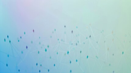 Wall Mural - abstract digital network background in light pastel colors. stylized connections and dots scattered 