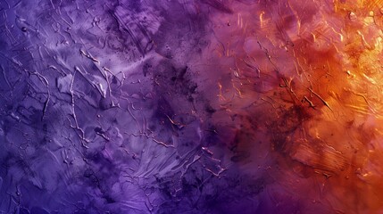 Wall Mural - Abstract background textured painting with shades of purple and orange, showcasing vivid colors and intricate patterns