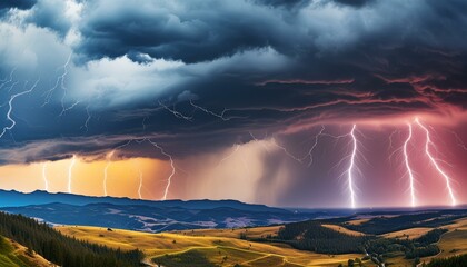 Poster - lightning in the mountains