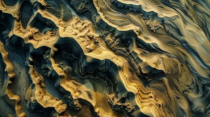 Stunning natural sand formations create a mesmerizing pattern. Generative ai