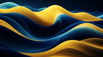 Wall Mural - design an abstract background with undulating waves in a gradient of colors ranging from deep blues 