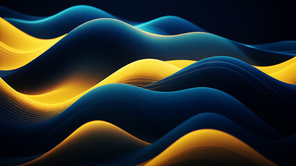 Wall Mural - design an abstract background with undulating waves in a gradient of colors ranging from deep blues 