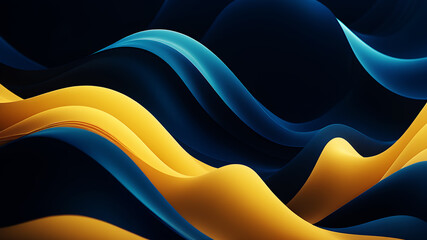 Wall Mural - design an abstract background with undulating waves in a gradient of colors ranging from deep blues 