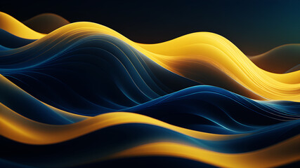 Wall Mural - design an abstract background with undulating waves in a gradient of colors ranging from deep blues 