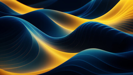 Wall Mural - design an abstract background with undulating waves in a gradient of colors ranging from deep blues 