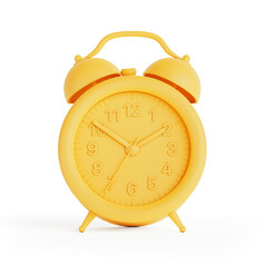 Leinwandbilder - Yellow Alarm Clock Mock Up Icon in Clay Style. 3d Rendering