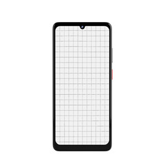 Fototapete - Mobile Phone with Checkered Sheet Screen. 3d Rendering