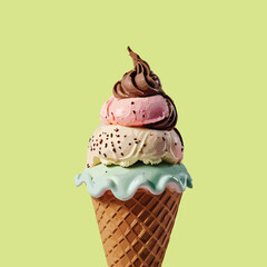 Wall Mural - ice cream illustration vector desing sticker 