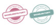 © Megane - Bachelorette and Bachelor Party Badges with 'Last Night Out' Text. Bachelorette party illustration. Bachelor Party illustration. Pink and blue badges isolated on white background