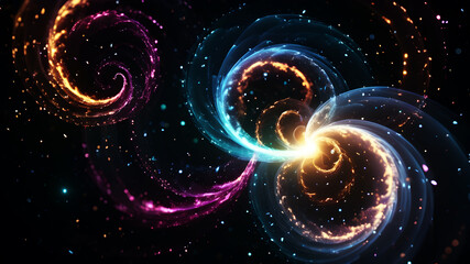 Wall Mural - generate an abstract background with a swirl of glowing particles in various sizes and colors. the l