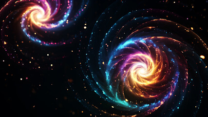 Wall Mural - generate an abstract background with a swirl of glowing particles in various sizes and colors. the l