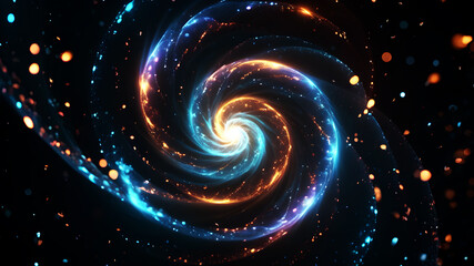 Wall Mural - generate an abstract background with a swirl of glowing particles in various sizes and colors. the l