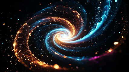 Wall Mural - generate an abstract background with a swirl of glowing particles in various sizes and colors. the l