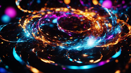 Wall Mural - generate an abstract background with a swirl of glowing particles in various sizes and colors. the l