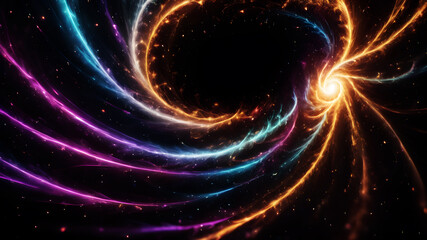 Wall Mural - generate an abstract background with a swirl of glowing particles in various sizes and colors. the l