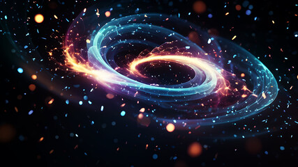Wall Mural - generate an abstract background with a swirl of glowing particles in various sizes and colors. the l