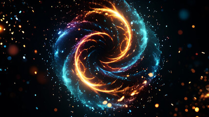 Wall Mural - generate an abstract background with a swirl of glowing particles in various sizes and colors. the l