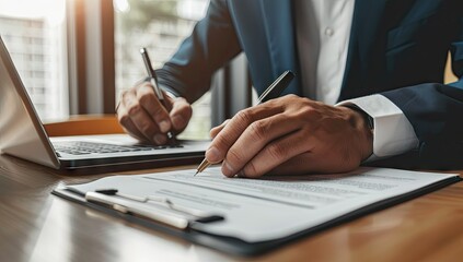 Businessman Signing Contract Document