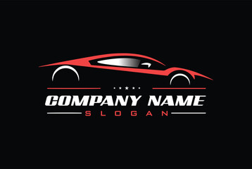 Wall Mural - Creative Car Garage Premium Concept Logo Design on black background