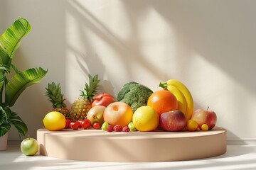 Wall Mural - A Vibrant Display of Fresh Fruit and Vegetables