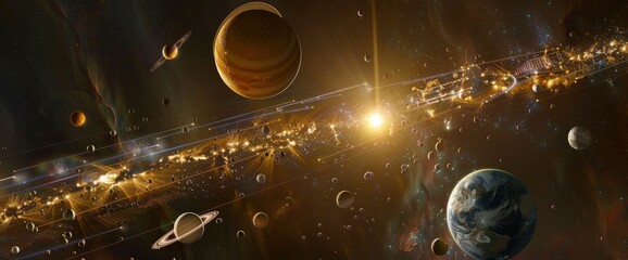 Wall Mural - A Virtual Reality Educational Tour Of The Solar System