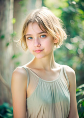 Sticker - Portrait of a beautiful young woman close-up