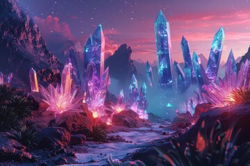 Wall Mural - Crystal Dreamscape at Sunset