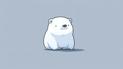 Sticker -   A polar bear resting on the ground with its eyes shut, one paw on the ice and one on the snow