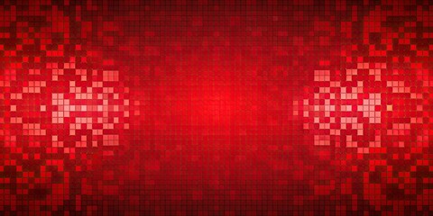 Wall Mural - Abstract red background with pixelated gaming design , technology, gaming, red, abstract, digital, vibrant