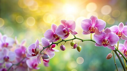Poster - Natural beauty of orchid flowers on background, orchid, flowers, beauty, natural, delicate, petals, vibrant, colorful,isolated