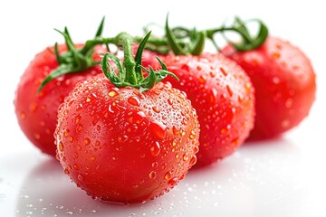 Poster - Close-Up of Tomato on White Backdrop