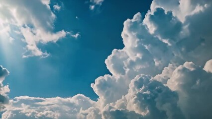 blue sky with white clouds nature background weather clear sunlight timelapse slow motion 4k full hd