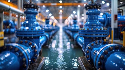 Large water pipe in a sewage treatment plant 