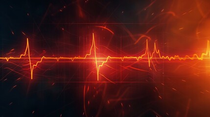 Human heart, electrocardiogram (ECG), cardiac cycle diagram, heart anatomy illustration, rhythm of life