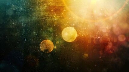 Wall Mural - glowing planets in a dusty space background