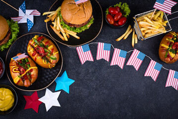 Wall Mural - Traditional American food for celebrating July 4 Independence Day