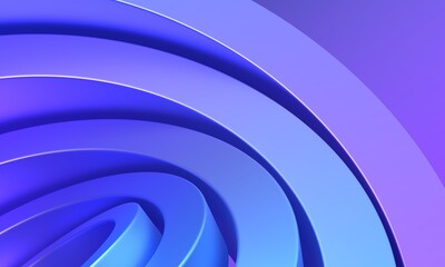 Wall Mural - abstract blue and purple colored rings, 3d render
