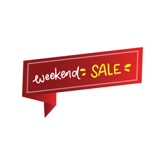 Weekend Sale , banner , vector ,Tag template design White background