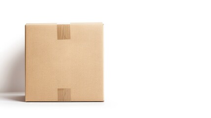 Sticker - Isolated white background with clipping path space for text on cardboard shipping box