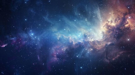 Wall Mural - a cosmic dance: nebulae and stars in a distant galaxy
