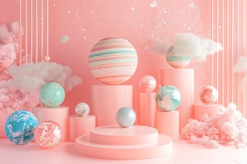 Celestial Dreamscape in Pink