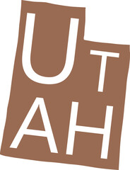 Sticker - solid drawing of utah state map.