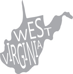 Sticker - solid drawing of west virginia state map.