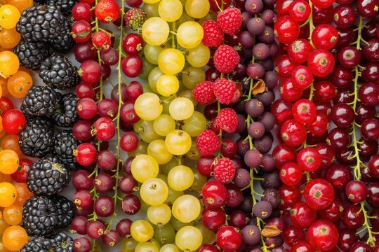Berries Mix. Assorted Fresh Berries on Background of Organic Fruits