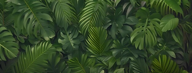 Natural of Tropical green leaves of leaf