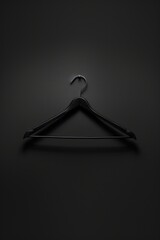 Wall Mural - A close-up of a black hanger against a dark background