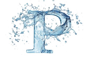 Wall Mural - A single water splash forms the shape of the letter P