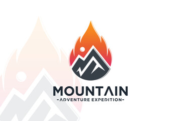 Fire mountain logo design unique concept simple style Premium Vector Part 1