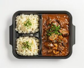 Wall Mural - Beef Stew with Cauliflower Rice Meal Prep