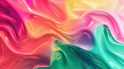 Wall Mural - Vibrant abstract gradient background with smooth blending of pink, orange, yellow, purple, and green colors